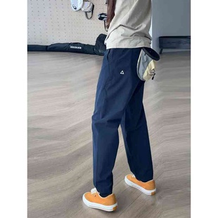 藏青色冲锋裤 子锥形户外休闲运动裤 男秋季 裤 潮牌机能工装 美式