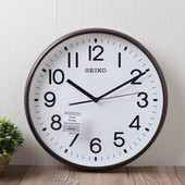 SEIKO日本精工挂钟静音13寸简约现代挂墙时尚 圆形客厅卧室QXA677