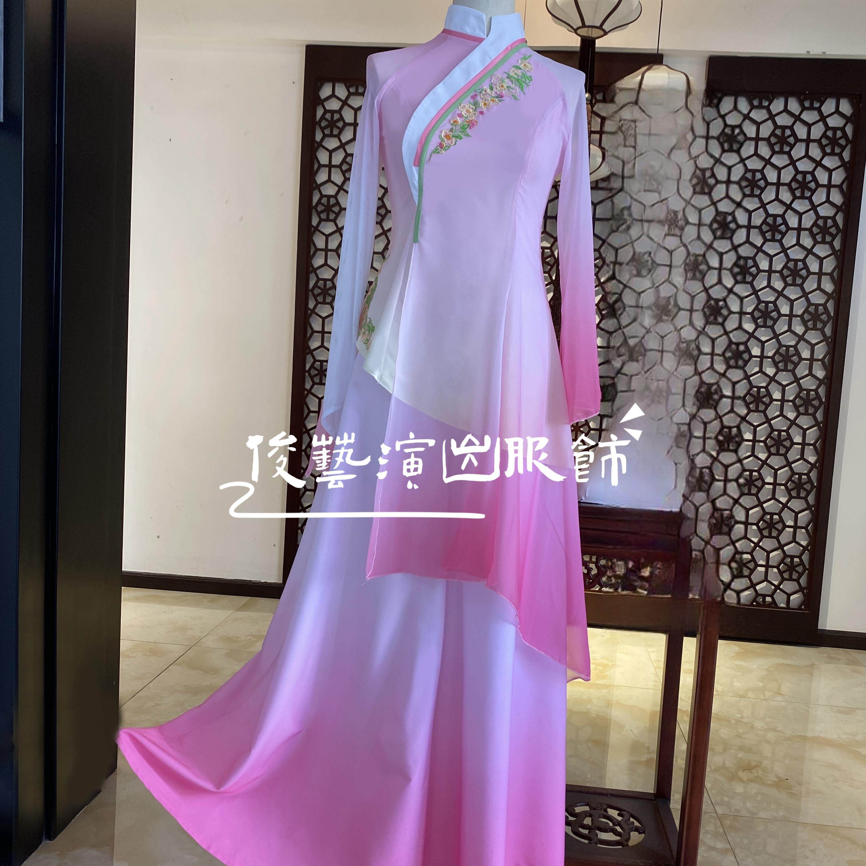 出租扇舞醉春风粉红色舞蹈服装租赁女子古典舞蹈服装舞台晚会表演