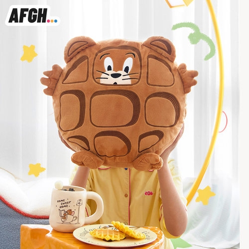 AFGH华纳正版授权猫和老鼠周边松饼Jerry华夫饼杰利鼠抱枕毯两用
