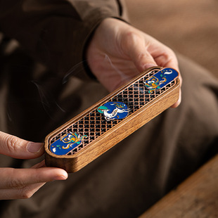 香盒线香底座 珐琅彩香托盘香插 香插香座欧式 沉香线香香薰炉檀香