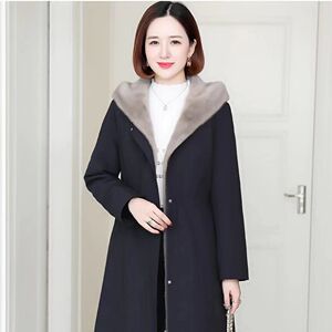 派克服女冬外套2023新款可拆卸貂绒内胆活里活面仿皮草中长款大衣