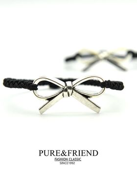一件包邮】PureFriend韩国东大门同款蝴蝶结合金发绳皮筋丸子头饰