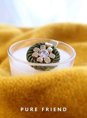 PureFriend 幸运花 轻奢设计军绿金属质感气质鸭嘴夹成人儿童头饰