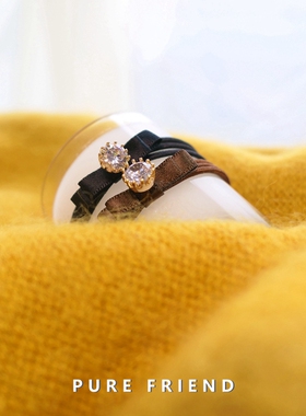PureFriend火彩爪镶钻石通透切面上班气质温柔发圈皮筋头绳头饰品