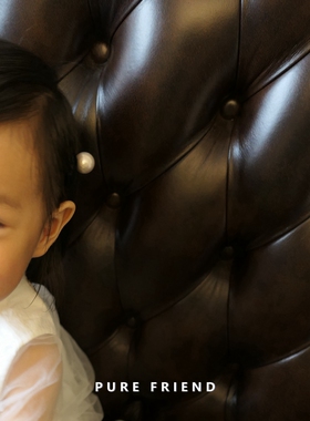 PureFriend蝴蝶仿珍珠亲子母女妈妈宝宝可爱皮筋边夹发饰2019新款