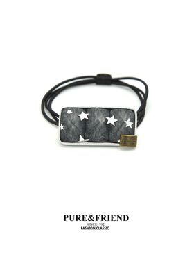 满58包邮】PureFriend 简约百搭银色星星 发圈皮筋头绳发绳头饰品