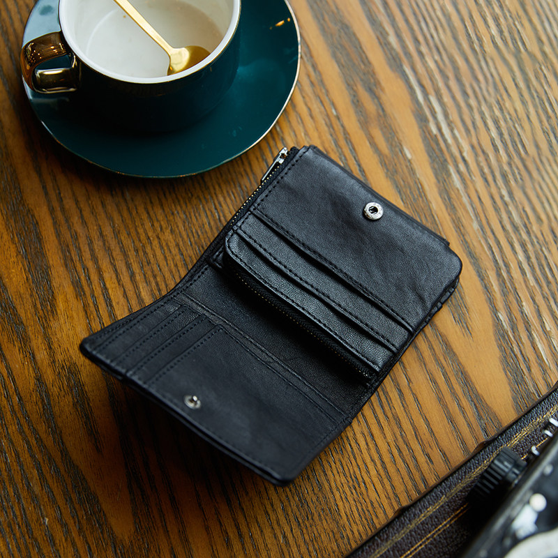 钱包短款手工多功能驾驶证零钱包一体送礼有面男士潮牌羊皮钱夹子