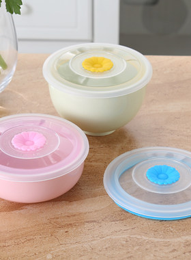 彩色食品级保鲜碗盖密封盖微波炉盖冰箱PP塑料透明饭盒硅胶盖子