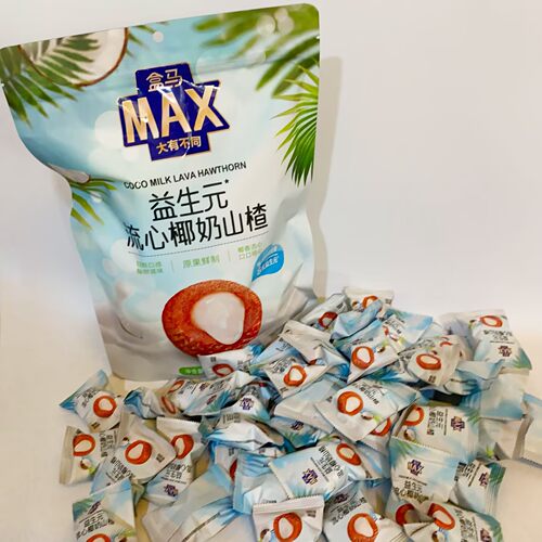 【盒马MAX零食】益生元流心椰奶山楂 休闲零食软糯口感 酸甜好吃