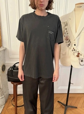 ERD忧郁的富二代24SS基础破坏做旧版标语口袋短袖T恤TEE cleanfit