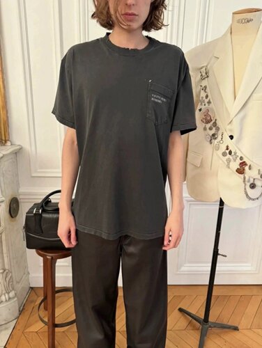 ERD忧郁的富二代24SS基础破坏做旧版标语口袋短袖T恤TEE cleanfit