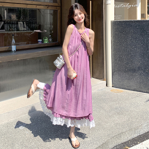 夏季连衣裙夏季重工玫瑰吊带长裙气质设计感外穿显瘦气质夏季少女,女装连衣裙,乔安迪