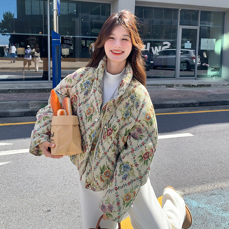 【新款现货】126-9068-P175K268复古油画棉衣短外套,女装棉衣/棉服,乔安迪