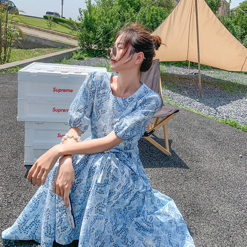 2022现货泡泡面料碎花连衣裙浙宝126-9960-P95-K148,女装连衣裙,乔安迪