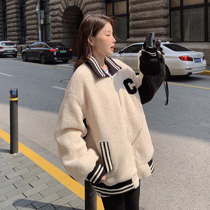 【22冬】棒球服加厚羊羔毛浙宝126-8665-P175-K258,女装短外套,乔安迪