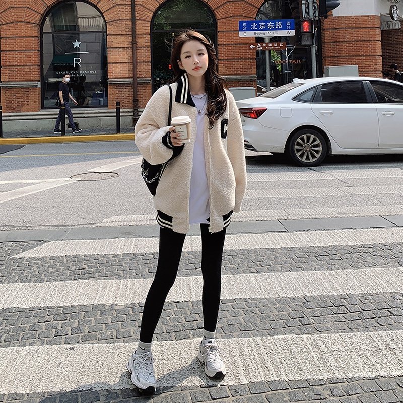 【22冬】棒球服加厚羊羔毛浙宝126-8665-P175-K258,女装短外套,乔安迪