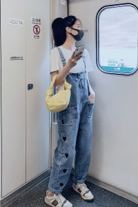 2022大货已出 爱心刺绣背带裤K9913-P95-K148+白T有售P25图片