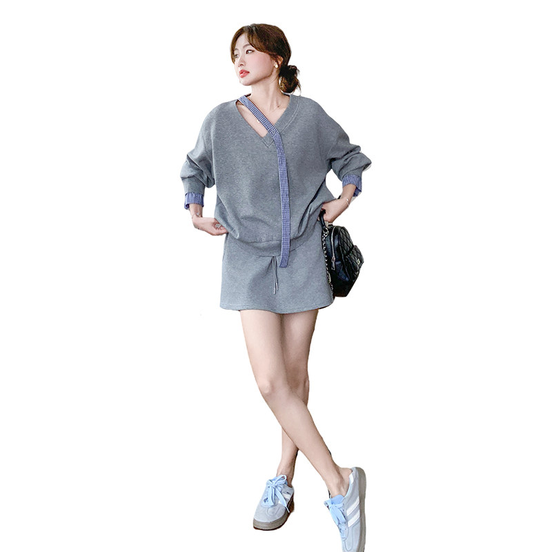 时尚休闲运动套装裙女2025春新款洋气减龄小个子卫衣半身裙两件套,女装套装/套裙,乔安迪