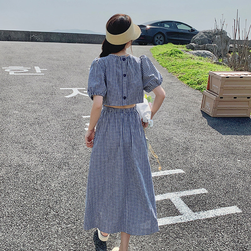 【22】出货中小心机格子连衣裙2053-P95-K148,女装连衣裙,乔安迪