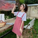 【】笑脸刺绣背带裙套装2292-P115-K168单裙P85-K138，女装连衣裙，乔安迪