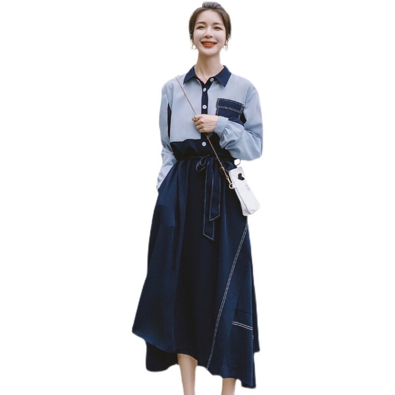 22年秋季现货自制撞色连衣裙浙宝126-9980-P115-k168,女装风衣,乔安迪