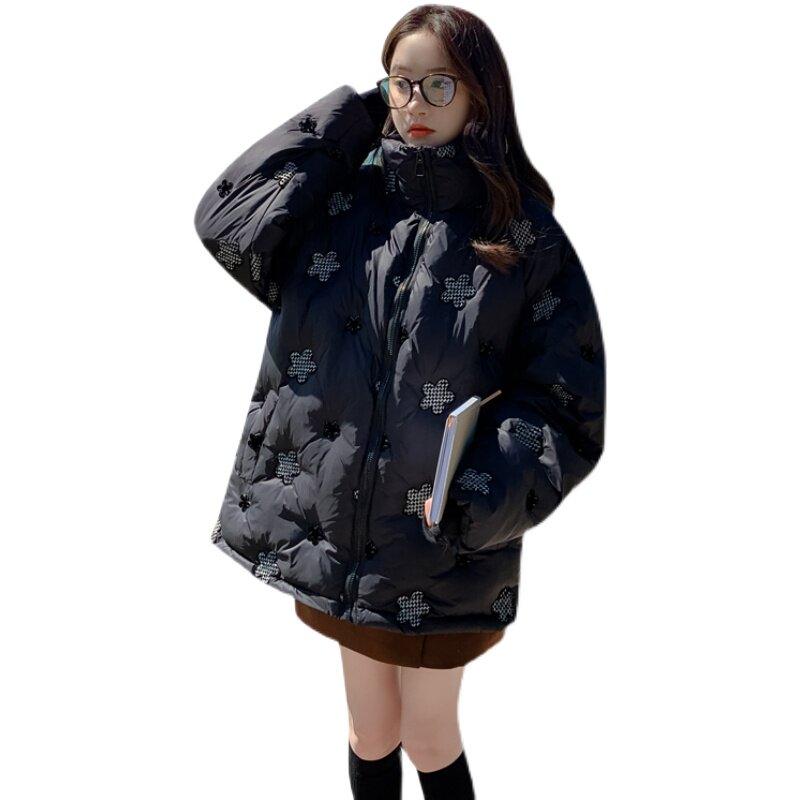 【新款】现货设计高质感黑色压花90绒8692-P245-K358,女装棉衣/棉服,乔安迪