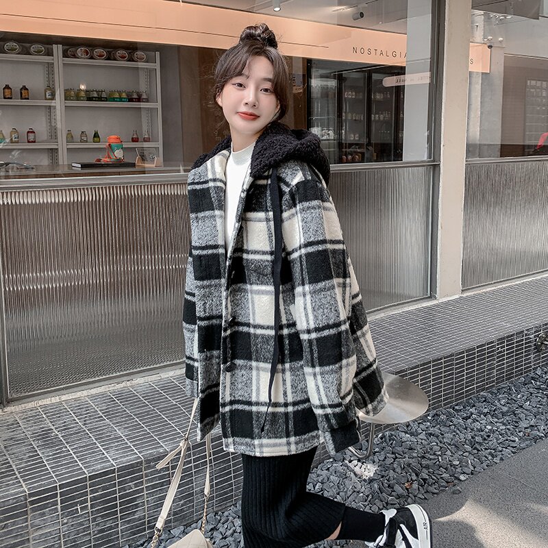【22】复古格子毛呢大衣8676-长款P185K278短款P175K258,女装棉衣/棉服,乔安迪