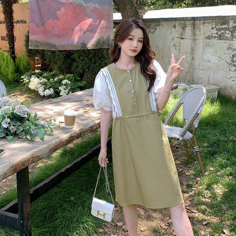 【】现货撞色连衣裙2286-P105-K158,女装连衣裙,乔安迪