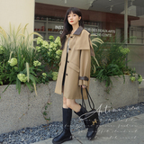 【2022秋】可拆卸坎肩拼皮风衣8618-P155-K218，女装风衣，乔安迪