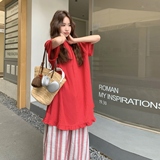 韩版减龄甜美上衣两件套女2025年夏季新款俏皮显瘦条纹半身裙套装，女装套装/套裙，乔安迪