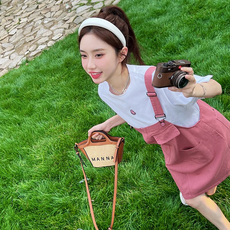 【】笑脸刺绣背带裙套装2292-P115-K168单裙P85-K138,女装连衣裙,乔安迪