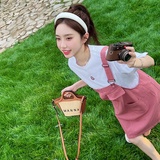 【】笑脸刺绣背带裙套装2292-P115-K168单裙P85-K138，女装连衣裙，乔安迪