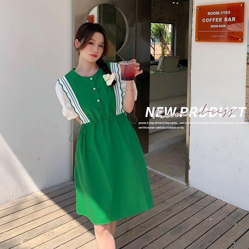 【】现货撞色连衣裙2286-P105-K158,女装连衣裙,乔安迪