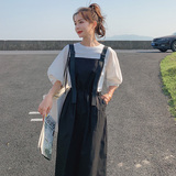 2022现货主推套装泡泡袖背带裙连衣裙Q9932-P105-K158单裙P80K138，女装连衣裙，乔安迪