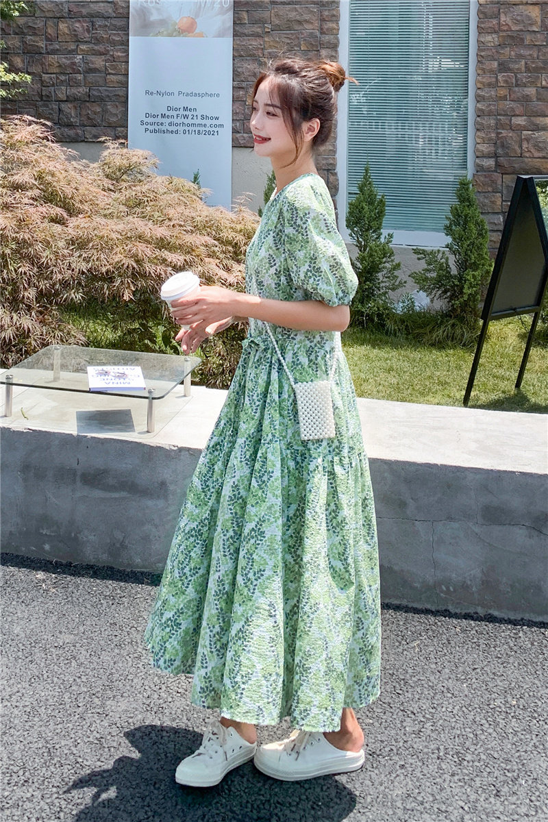 现货泡泡面料碎花连衣裙浙宝126-9960-P95-K148,女装连衣裙,乔安迪