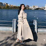 高级感超好看米白色风衣外套女春秋中长款2025年新款流行英伦大衣，女装风衣，乔安迪