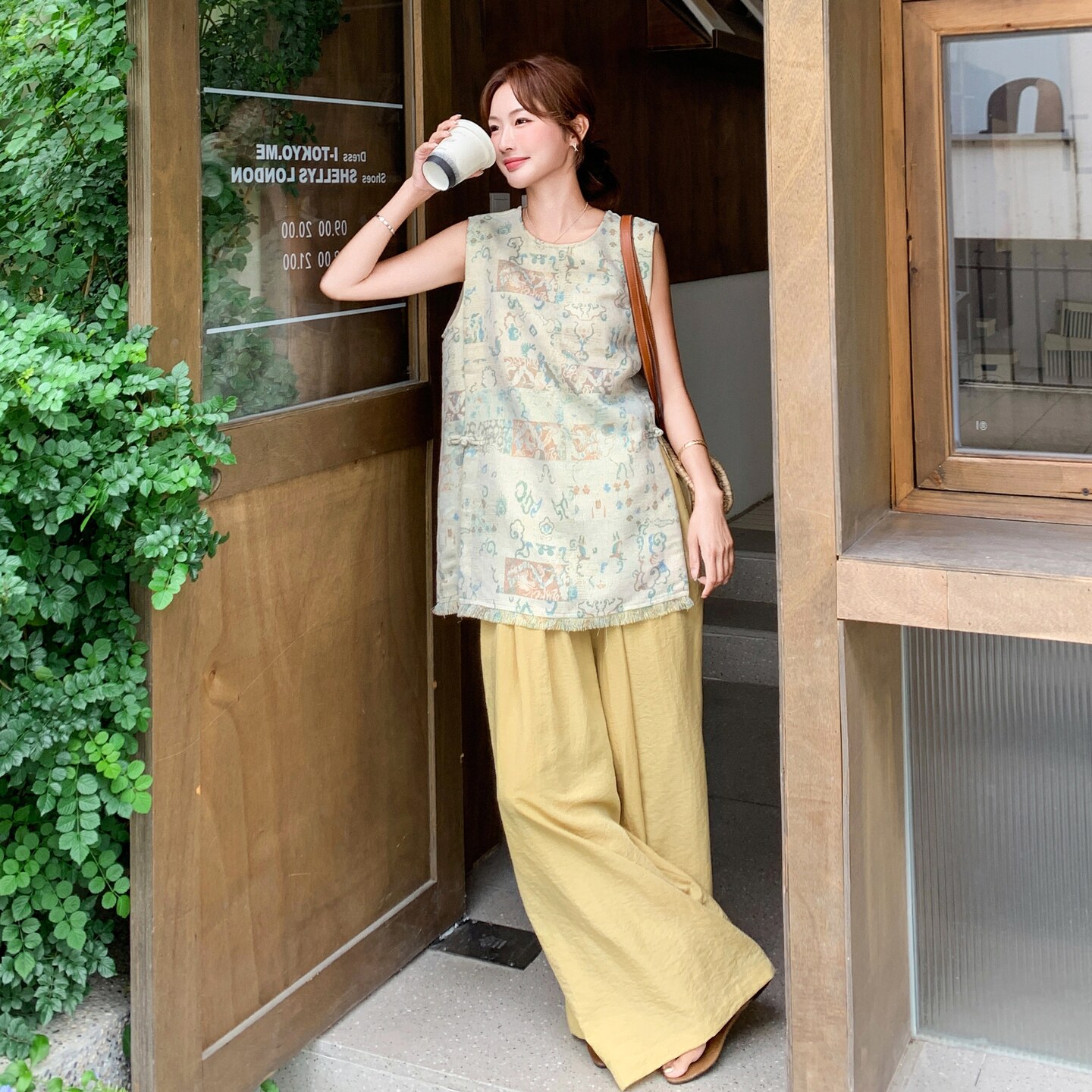 新中式国风流苏提花马甲背心套装女2025夏季气质休闲阔腿裤两件套,女装套装/套裙,乔安迪