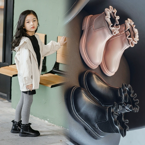 Martens, детские ботинки, демисезонные короткие сапоги, детский флисовый наряд маленькой принцессы, из натуральной кожи