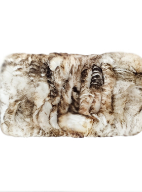 Glee rainbow双色獭兔毛弹力秋冬真毛编织发带保暖头带围脖不掉毛