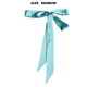 Glee 时髦细丝巾围巾 rainbow薄荷蓝色真丝缎窄版
