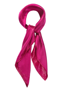 GLEE RAINBOW华丽玫紫真丝双面宫廷碎花国风吊带肚兜头巾方巾围巾