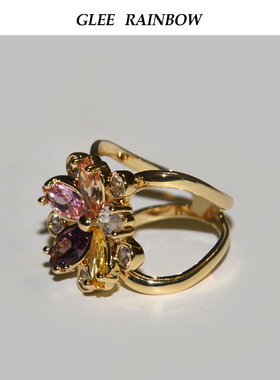 Gleerainbow铜花卉丝巾扣高端