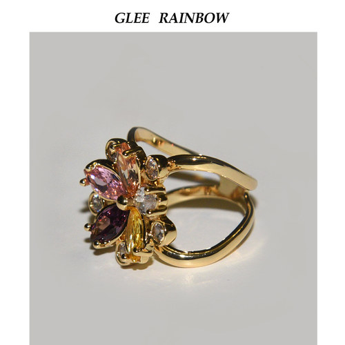 Gleerainbow铜花卉丝巾扣高端