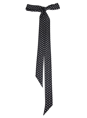 Glee rainbow黑白透视真丝乔其纱时髦小波点真丝丝巾