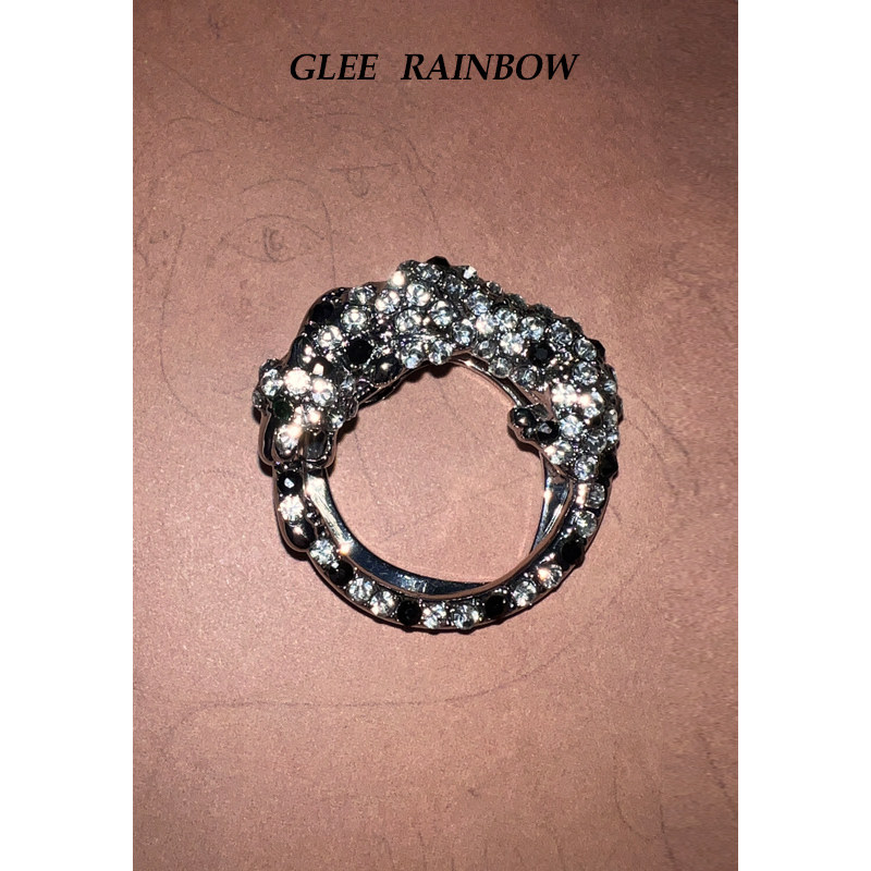 GLEERAINBOWpunk合金豹丝巾扣