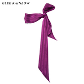 Glee rainbow基佬紫真丝顺纡条纹百搭男女时髦造型丝巾