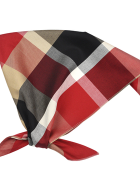 GLEE RAINBOW 酒红咖色羊毛棉质混纺苏格兰格纹方巾 围巾 头巾