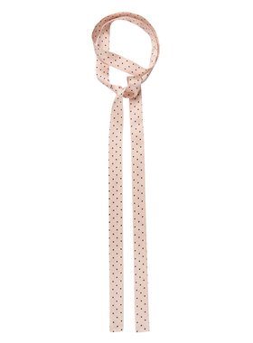 GLEE RAINBOW 温柔性感粉色小波点超细真丝缎蝴蝶结领巾 丝巾