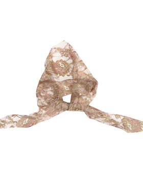 Glee rainbow 金粉色时髦性感蕾丝花朵造型三角巾头巾围巾